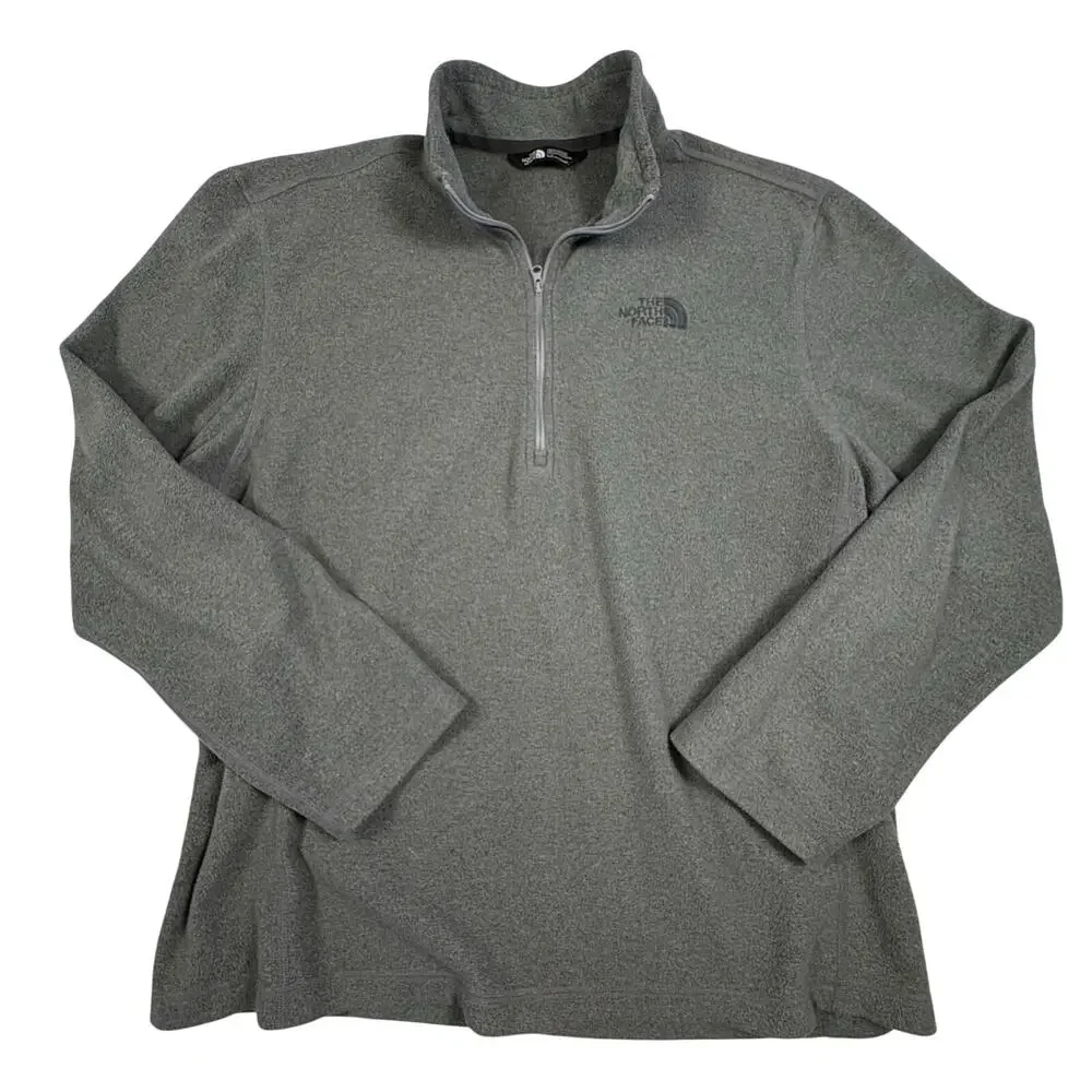 The North Face Quarter Zip Fleece Pullover Men's L Gray Outdoors Utility